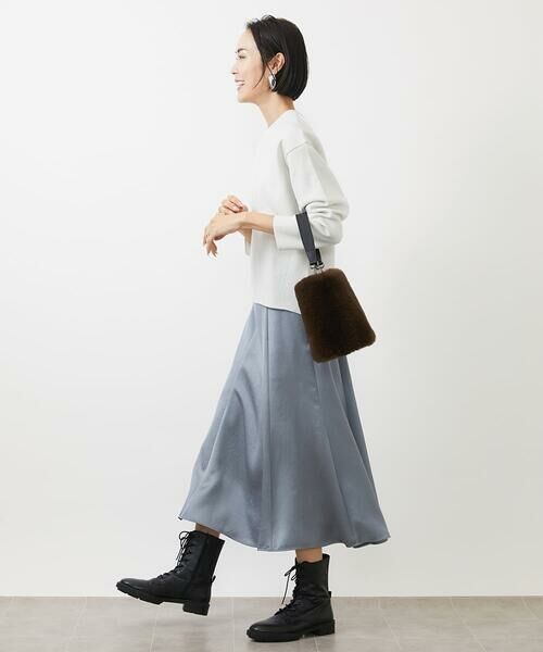 Maison de CINQ / メゾン ドゥ サンク ロング・マキシ丈スカート | [小さいサイズ]ヴィンテージサテンスカート | 詳細17
