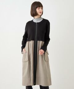 追加【小さいサイズ/洗える】タフタジョイントフロントジップワンピース