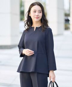 Maison de CINQ / メゾン ドゥ サンク シャツ・ブラウス | 【小さいサイズ】パール調デザインブラウス/制菌加工/洗える