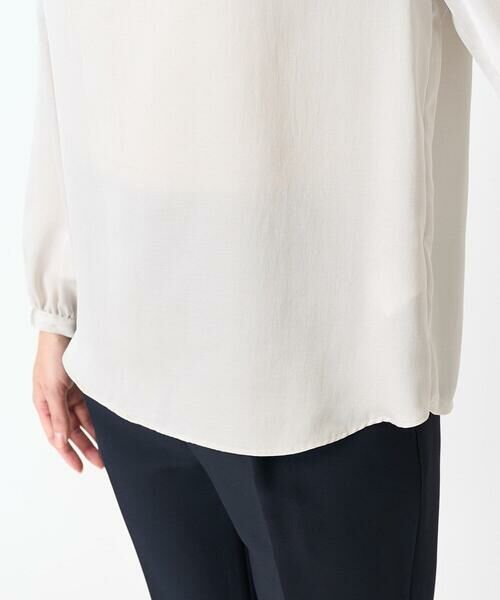 Maison de CINQ / メゾン ドゥ サンク シャツ・ブラウス | 【小さいサイズ】フリルネックデザインサテンワッシャーブラウス/洗える | 詳細11