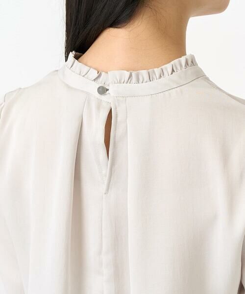 Maison de CINQ / メゾン ドゥ サンク シャツ・ブラウス | 【小さいサイズ】フリルネックデザインサテンワッシャーブラウス/洗える | 詳細8