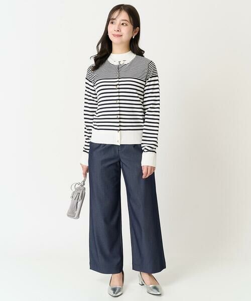 Maison de CINQ / メゾン ドゥ サンク ニット・セーター | 【小さいサイズ】ボーダー柄モックネック六分袖ニット/洗える | 詳細19