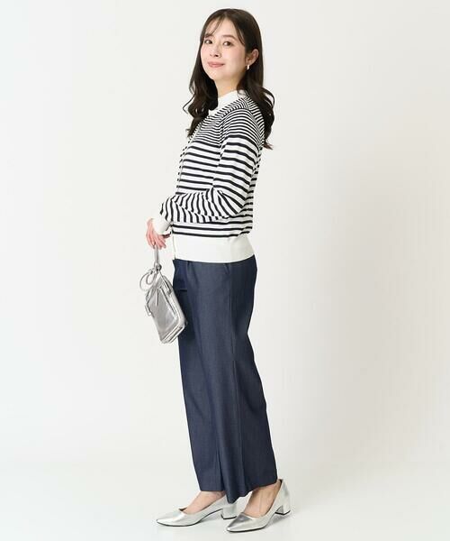 Maison de CINQ / メゾン ドゥ サンク ニット・セーター | 【小さいサイズ】ボーダー柄モックネック六分袖ニット/洗える | 詳細20