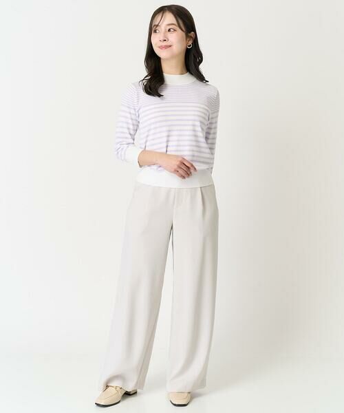 Maison de CINQ / メゾン ドゥ サンク ニット・セーター | 【小さいサイズ】ボーダー柄モックネック六分袖ニット/洗える | 詳細27