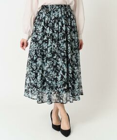 Maison de CINQ / メゾン ドゥ サンク ロング・マキシ丈スカート | 【小さいサイズ】花柄シフォンスカート/丈の長さが選べる/洗える