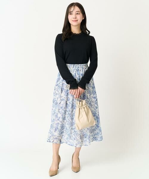 Maison de CINQ / メゾン ドゥ サンク ロング・マキシ丈スカート | 【小さいサイズ】花柄シフォンスカート/丈の長さが選べる/洗える | 詳細15