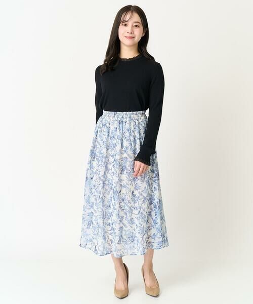 Maison de CINQ / メゾン ドゥ サンク ロング・マキシ丈スカート | 【小さいサイズ】花柄シフォンスカート/丈の長さが選べる/洗える | 詳細16