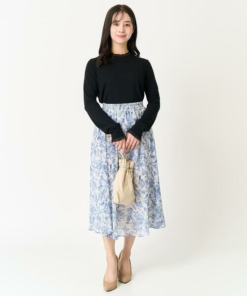 Maison de CINQ / メゾン ドゥ サンク ロング・マキシ丈スカート | 【小さいサイズ】花柄シフォンスカート/丈の長さが選べる/洗える | 詳細17