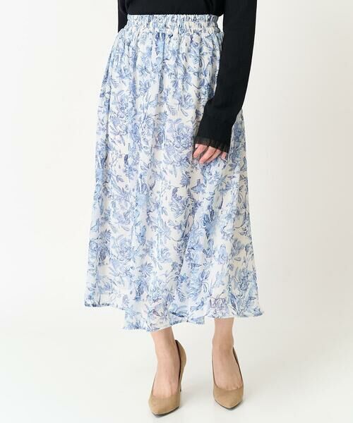Maison de CINQ / メゾン ドゥ サンク ロング・マキシ丈スカート | 【小さいサイズ】花柄シフォンスカート/丈の長さが選べる/洗える | 詳細2