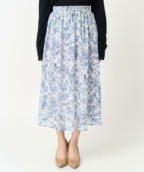 Maison de CINQ / メゾン ドゥ サンク ロング・マキシ丈スカート | 【小さいサイズ】花柄シフォンスカート/丈の長さが選べる/洗える | 詳細3