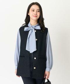 Maison de CINQ / メゾン ドゥ サンク ベスト | 【小さいサイズ】ファンシーツイードジレ/洗える