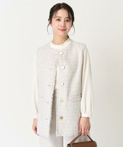 Maison de CINQ / メゾン ドゥ サンク ベスト | 【小さいサイズ】ファンシーツイードジレ/洗える