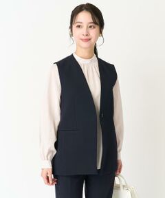 Maison de CINQ / メゾン ドゥ サンク ベスト | 【小さいサイズ】Vネックノーカラージレ/制菌加工/洗える