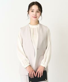 Maison de CINQ / メゾン ドゥ サンク ベスト | 【小さいサイズ】Vネックノーカラージレ/制菌加工/洗える