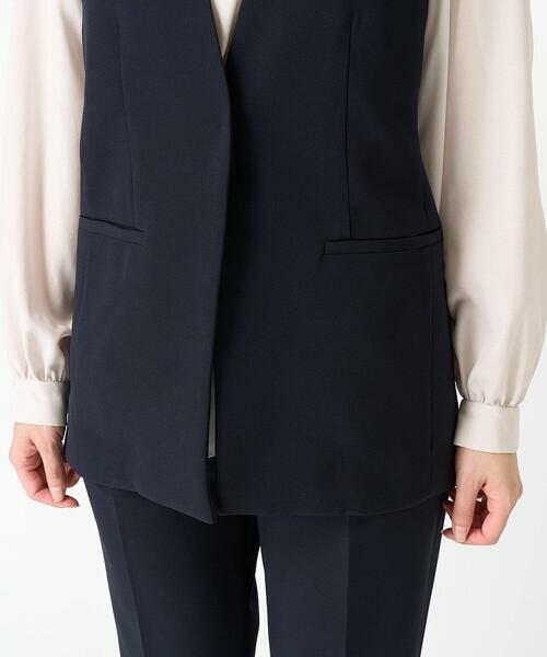 Maison de CINQ / メゾン ドゥ サンク ベスト | 【小さいサイズ】Vネックノーカラージレ/制菌加工/洗える | 詳細10