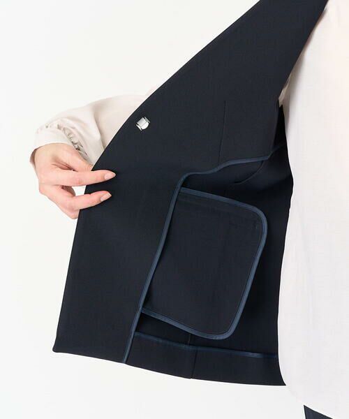 Maison de CINQ / メゾン ドゥ サンク ベスト | 【小さいサイズ】Vネックノーカラージレ/制菌加工/洗える | 詳細12