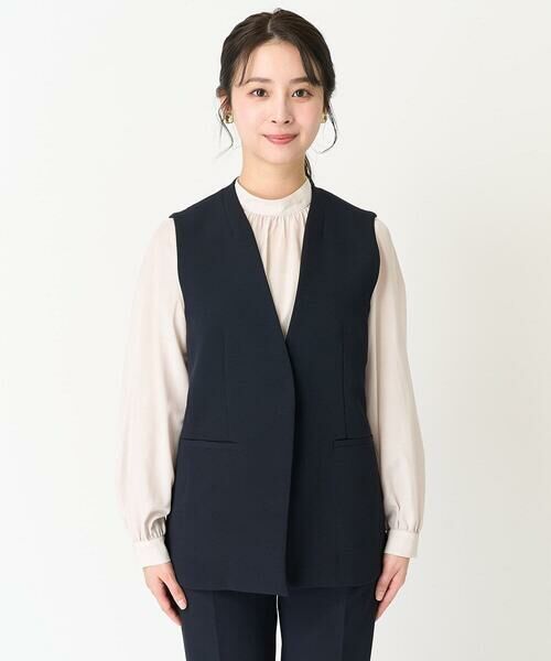 Maison de CINQ / メゾン ドゥ サンク ベスト | 【小さいサイズ】Vネックノーカラージレ/制菌加工/洗える | 詳細4