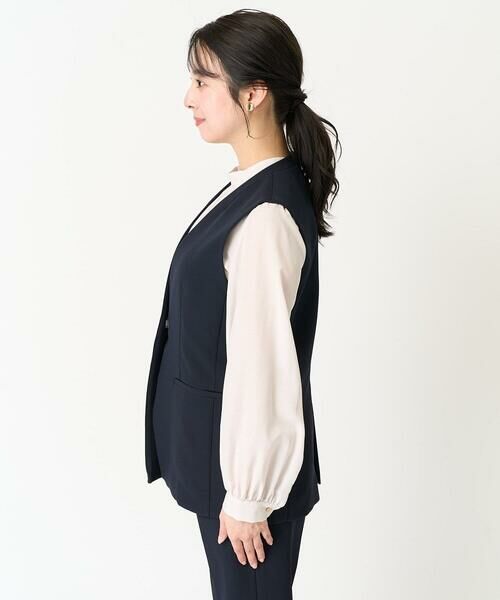 Maison de CINQ / メゾン ドゥ サンク ベスト | 【小さいサイズ】Vネックノーカラージレ/制菌加工/洗える | 詳細5