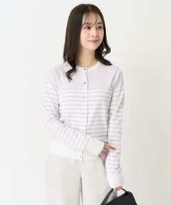 Maison de CINQ / メゾン ドゥ サンク カーディガン・ボレロ | 【小さいサイズ】ボーダー柄クルーネックカーディガン/洗える