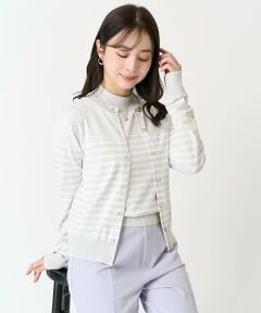 Maison de CINQ / メゾン ドゥ サンク カーディガン・ボレロ | 【小さいサイズ】ボーダー柄クルーネックカーディガン/洗える