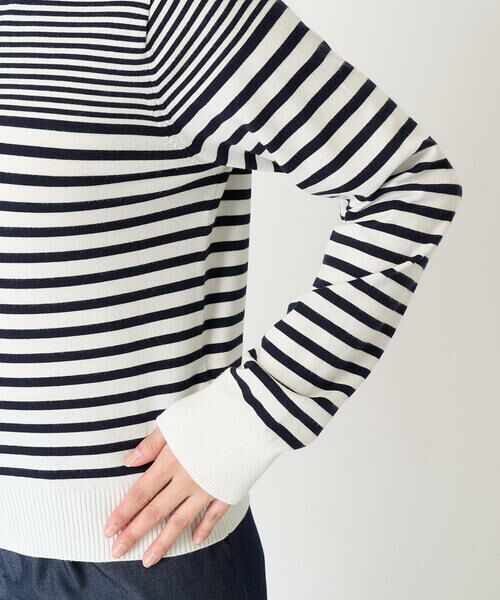 Maison de CINQ / メゾン ドゥ サンク カーディガン・ボレロ | 【小さいサイズ】ボーダー柄クルーネックカーディガン/洗える | 詳細10