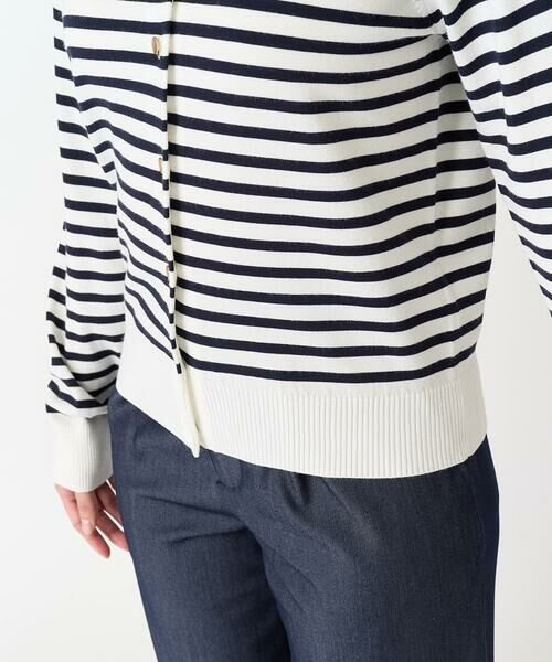 Maison de CINQ / メゾン ドゥ サンク カーディガン・ボレロ | 【小さいサイズ】ボーダー柄クルーネックカーディガン/洗える | 詳細11