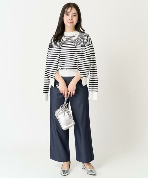 Maison de CINQ / メゾン ドゥ サンク カーディガン・ボレロ | 【小さいサイズ】ボーダー柄クルーネックカーディガン/洗える | 詳細17