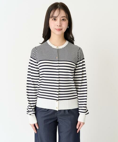 Maison de CINQ / メゾン ドゥ サンク カーディガン・ボレロ | 【小さいサイズ】ボーダー柄クルーネックカーディガン/洗える | 詳細6