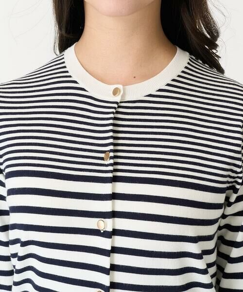 Maison de CINQ / メゾン ドゥ サンク カーディガン・ボレロ | 【小さいサイズ】ボーダー柄クルーネックカーディガン/洗える | 詳細9