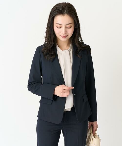 Maison de CINQ / メゾン ドゥ サンク テーラードジャケット | [小さいサイズ]ストレッチテーラードジャケット(セットアップ対応/2サイズあり/裏地なし) | 詳細1