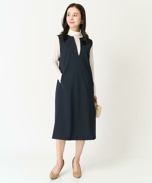 Maison de CINQ / メゾン ドゥ サンク ロング・マキシ丈ワンピース | [小さいサイズ]キーネックノースリーブワンピース(セットアップ対応) | 詳細18