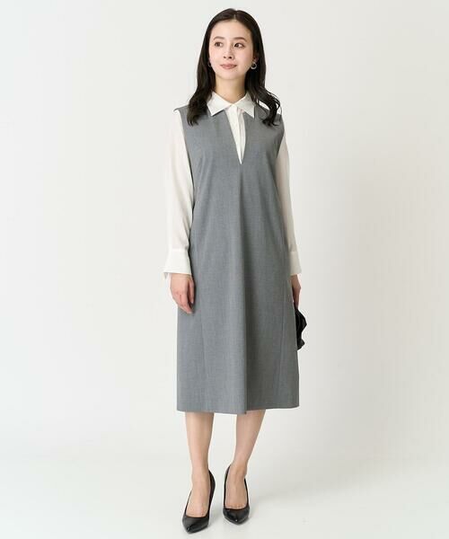 Maison de CINQ / メゾン ドゥ サンク ロング・マキシ丈ワンピース | [小さいサイズ]キーネックノースリーブワンピース(セットアップ対応) | 詳細2