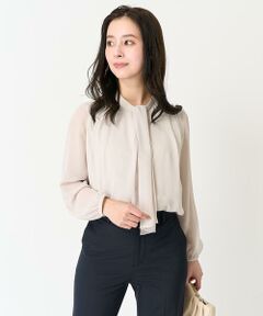 Maison de CINQ / メゾン ドゥ サンク カットソー | [小さいサイズ]ボウタイ付き2WAYブラウソ—(インナーにおすすめ)