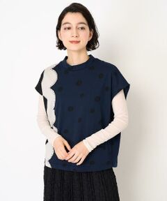 Maison de CINQ / メゾン ドゥ サンク カットソー | [日本製]ウール混ドットジャガードカットソー