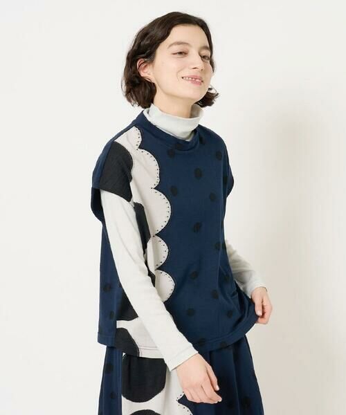 Maison de CINQ / メゾン ドゥ サンク カットソー | [日本製]ウール混ドットジャガードカットソー | 詳細3