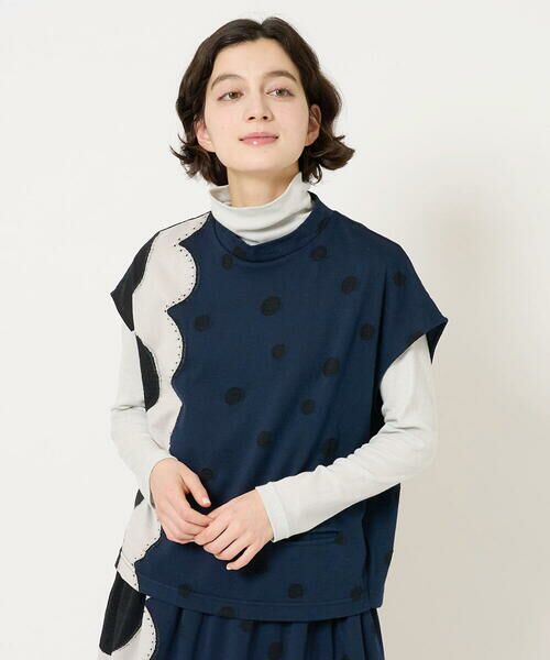Maison de CINQ / メゾン ドゥ サンク カットソー | [日本製]ウール混ドットジャガードカットソー | 詳細4