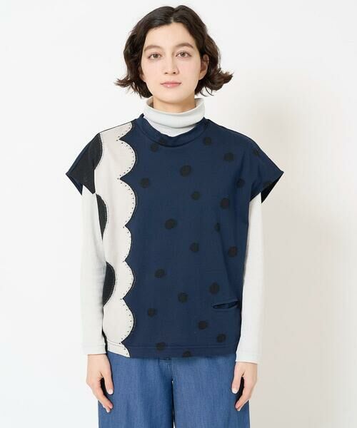 Maison de CINQ / メゾン ドゥ サンク カットソー | [日本製]ウール混ドットジャガードカットソー | 詳細7
