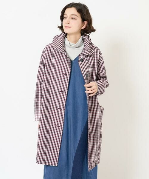 Maison de CINQ/メゾン ドゥ サンク オーガニックコットンチェックコート レッド系 S Maison de CINQ/メゾン ドゥ サンク オーガニックコットンチェックコート レッド系 S
