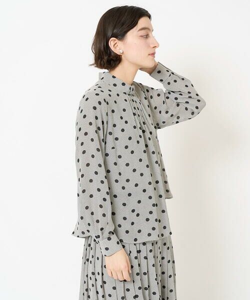 Maison de CINQ / メゾン ドゥ サンク シャツ・ブラウス | [セットアップ対応]ドットオンチュールバンドカラーブラウス | 詳細1