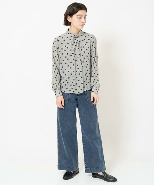 Maison de CINQ / メゾン ドゥ サンク シャツ・ブラウス | [セットアップ対応]ドットオンチュールバンドカラーブラウス | 詳細12