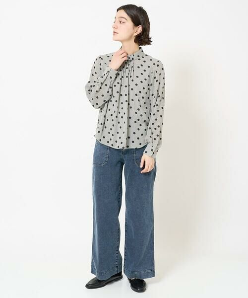 Maison de CINQ / メゾン ドゥ サンク シャツ・ブラウス | [セットアップ対応]ドットオンチュールバンドカラーブラウス | 詳細13