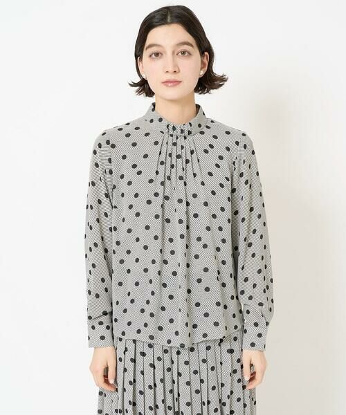 Maison de CINQ / メゾン ドゥ サンク シャツ・ブラウス | [セットアップ対応]ドットオンチュールバンドカラーブラウス | 詳細2