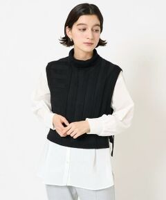 Maison de CINQ / メゾン ドゥ サンク シャツ・ブラウス | [2点セット]リブニットベスト＆バンドカラーブラウス