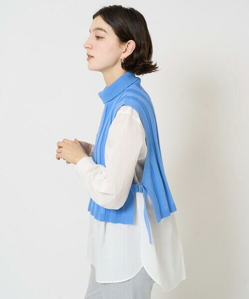 Maison de CINQ / メゾン ドゥ サンク シャツ・ブラウス | [2点セット]リブニットベスト＆バンドカラーブラウス | 詳細1