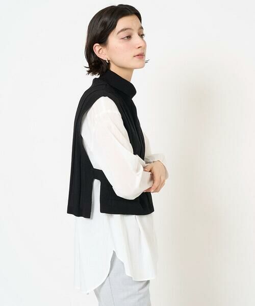 Maison de CINQ / メゾン ドゥ サンク シャツ・ブラウス | [2点セット]リブニットベスト＆バンドカラーブラウス | 詳細2