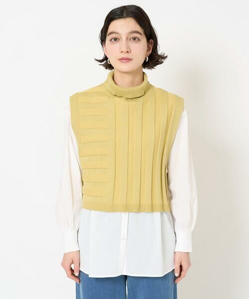 Maison de CINQ / メゾン ドゥ サンク シャツ・ブラウス | [2点セット]リブニットベスト＆バンドカラーブラウス | 詳細5