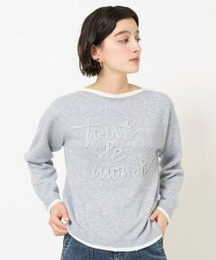 Maison de CINQ / メゾン ドゥ サンク ニット・セーター | ダブルジャガードラメテープ刺繍ロゴニット