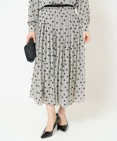 Maison de CINQ / メゾン ドゥ サンク ロング・マキシ丈スカート | [セットアップ対応]ドットオンチュールタックフレアスカート