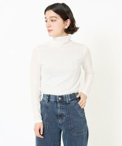 Maison de CINQ / メゾン ドゥ サンク カットソー | [日本製]シャイニー天竺シアーハイネックカットソー