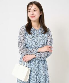 Maison de CINQ / メゾン ドゥ サンク シャツ・ブラウス | 【小さいサイズ】ギャザーフリルネック花柄シフォンブラウス/洗える